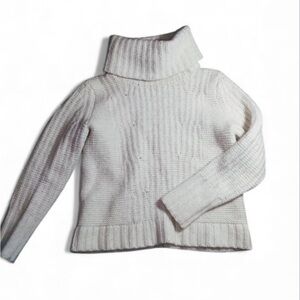 Banana Republic White Cable Knit sweater Sz S